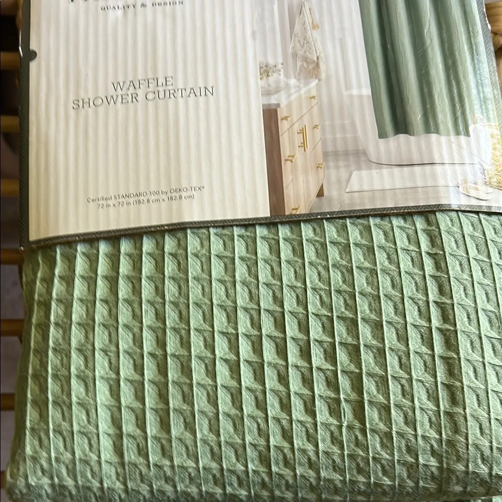 Threshold Mint Waffle Shower Curtain